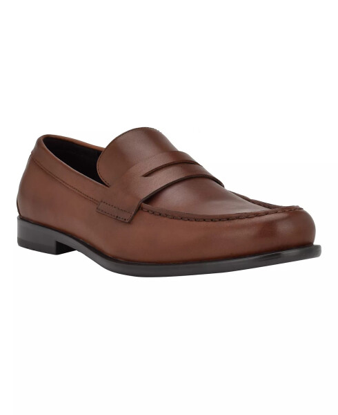 Men's Crispo Slip-on Dress Loafers Medium Brown Leather - 1