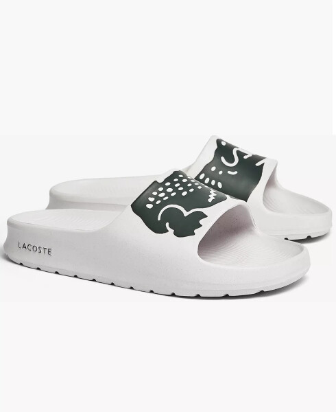 Men's Croco 2.0 Slide Sandals White/ Dark Green - 2