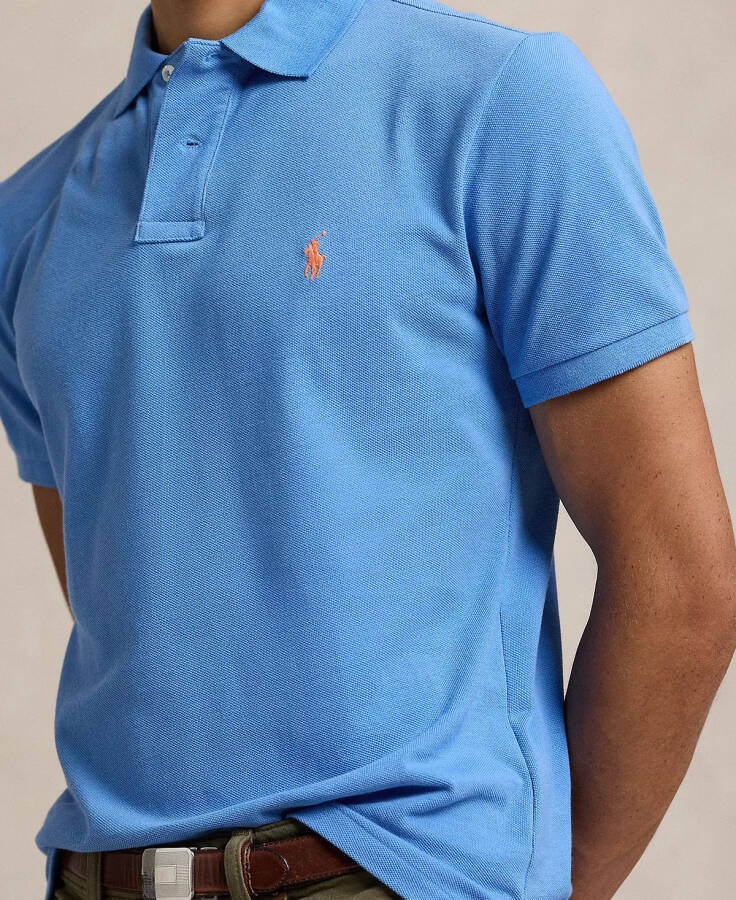 Men's Custom Slim Fit Mesh Polo Blue Orbit/c2113 - 3