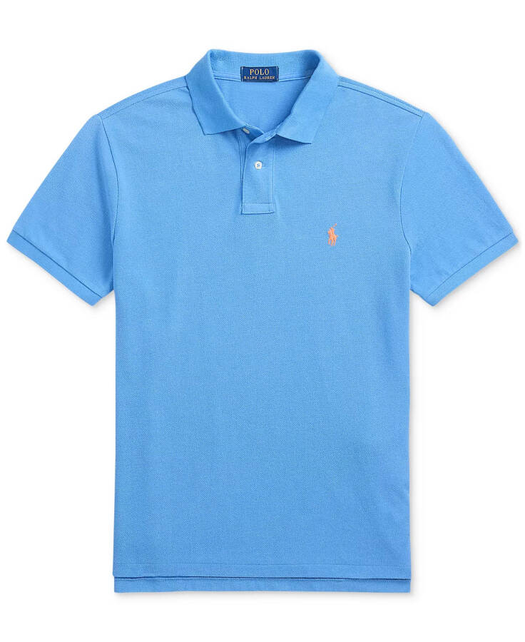 Men's Custom Slim Fit Mesh Polo Blue Orbit/c2113 - 5