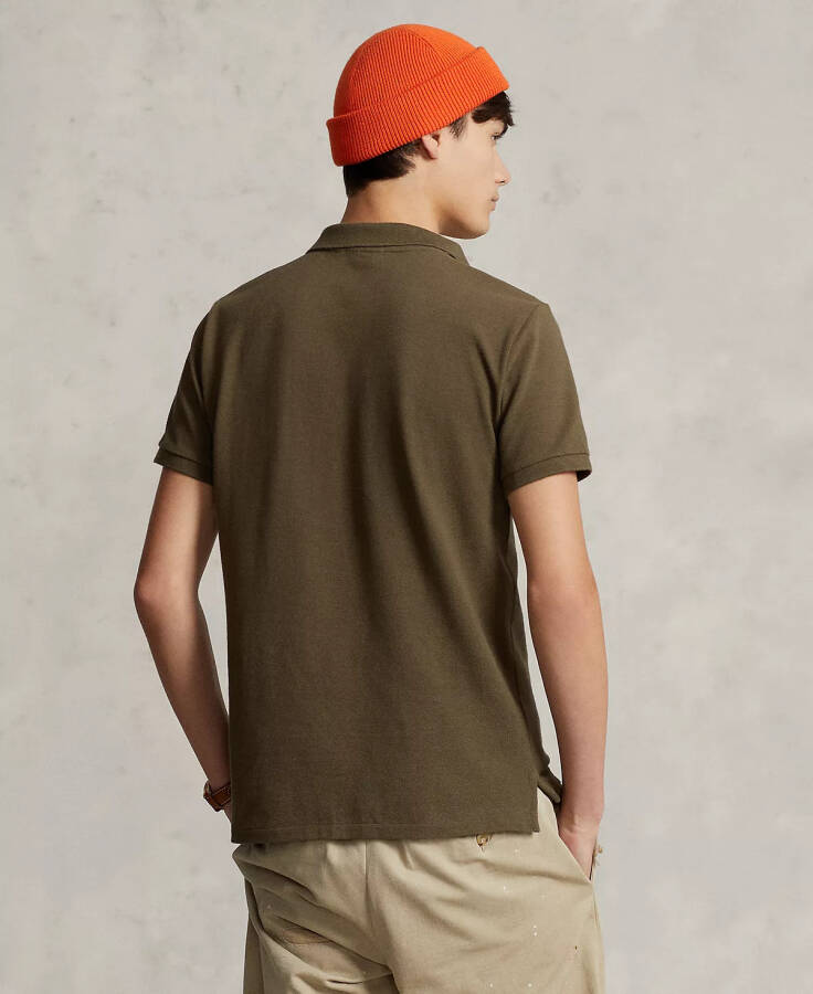 Men's Custom Slim Fit Mesh Polo Canopy Olive - 4