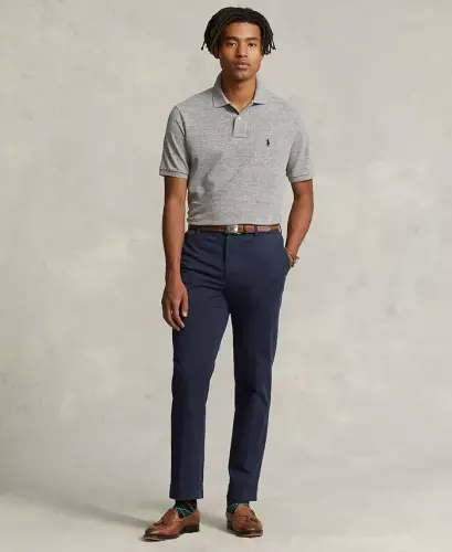 Men's Custom Slim Fit Mesh Polo-Canterbury Heather - 2