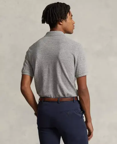 Men's Custom Slim Fit Mesh Polo-Canterbury Heather - 4