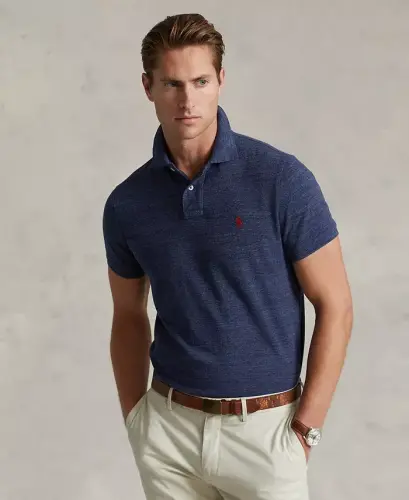 Men's Custom Slim Fit Mesh Polo-Classic Royal Heather 