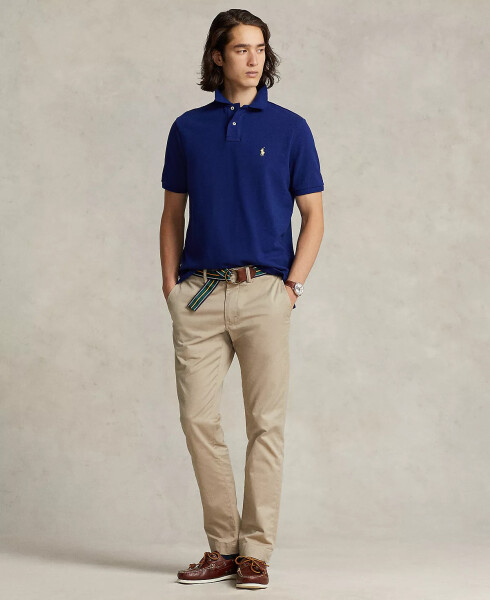 Men's Custom Slim Fit Mesh Polo Fall Royal - 2