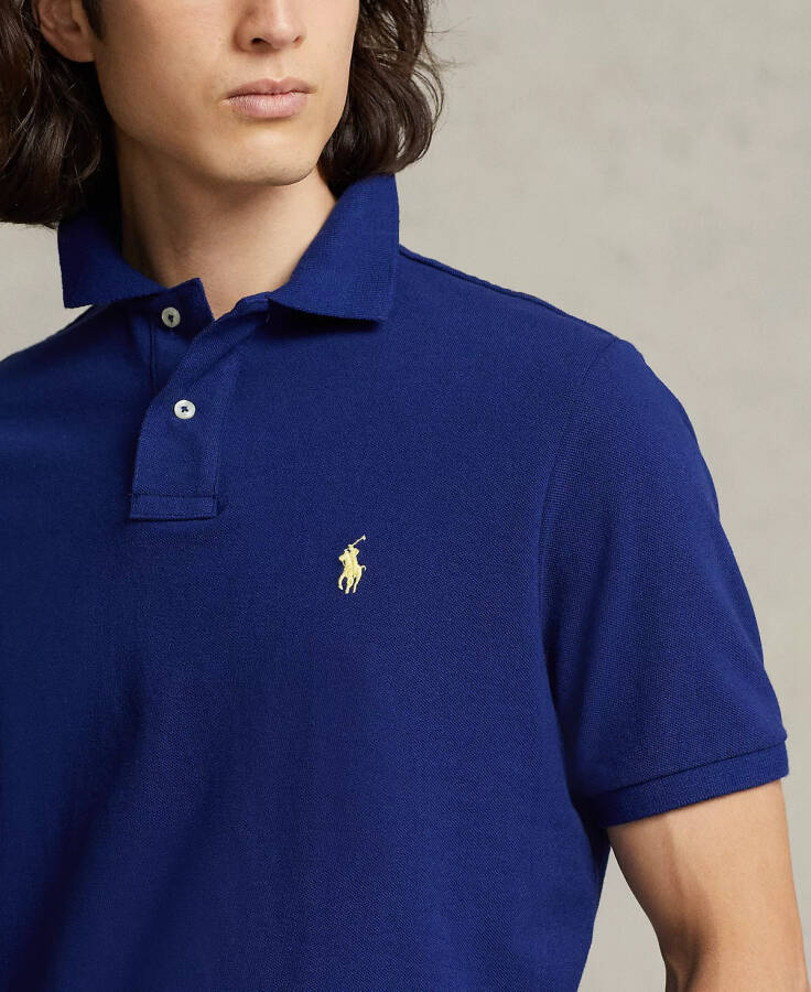 Men's Custom Slim Fit Mesh Polo Fall Royal - 3