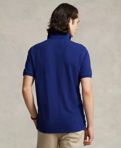 Men's Custom Slim Fit Mesh Polo Fall Royal - 4