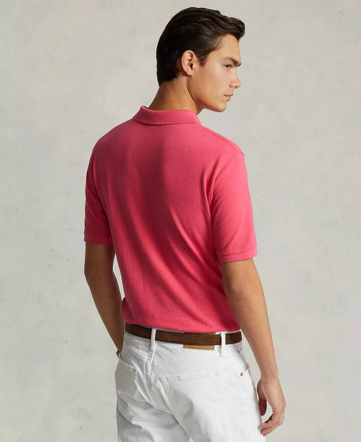 Men's Custom Slim Fit Mesh Polo Hot Pink - 4