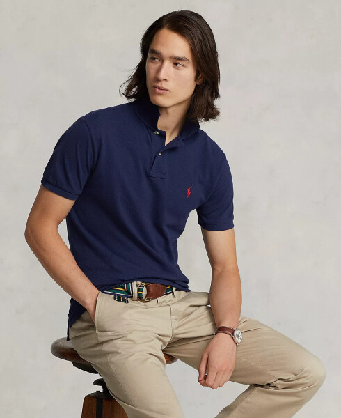 Men's Custom Slim Fit Mesh Polo Newport Navy - 1