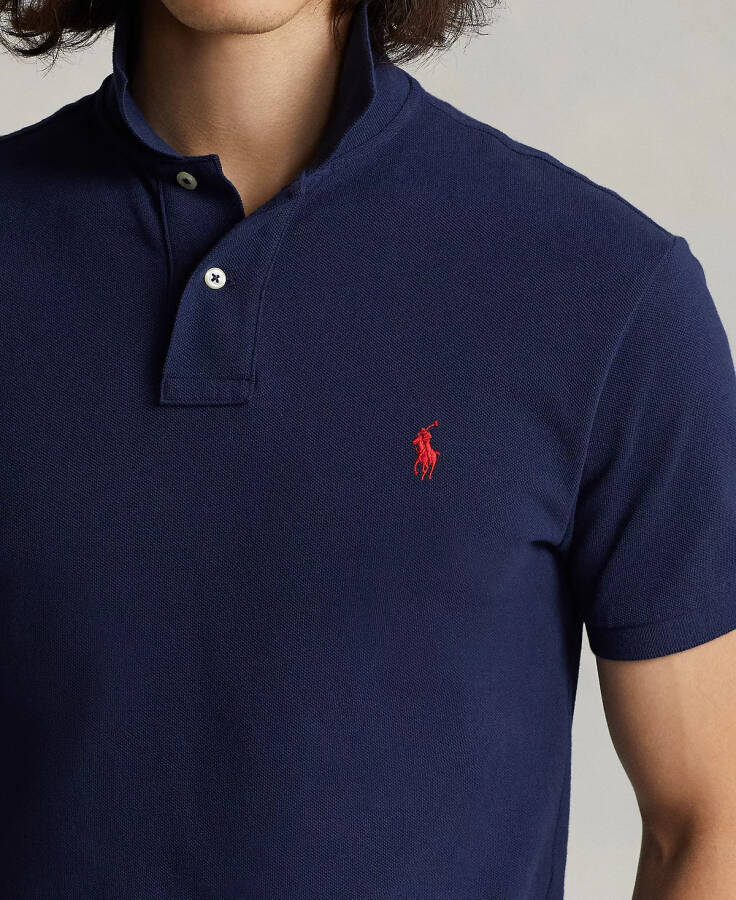 Men's Custom Slim Fit Mesh Polo Newport Navy - 4