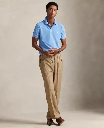 Men's Custom Slim-Fit Mesh Polo Shirt - Bristol Blue - 2