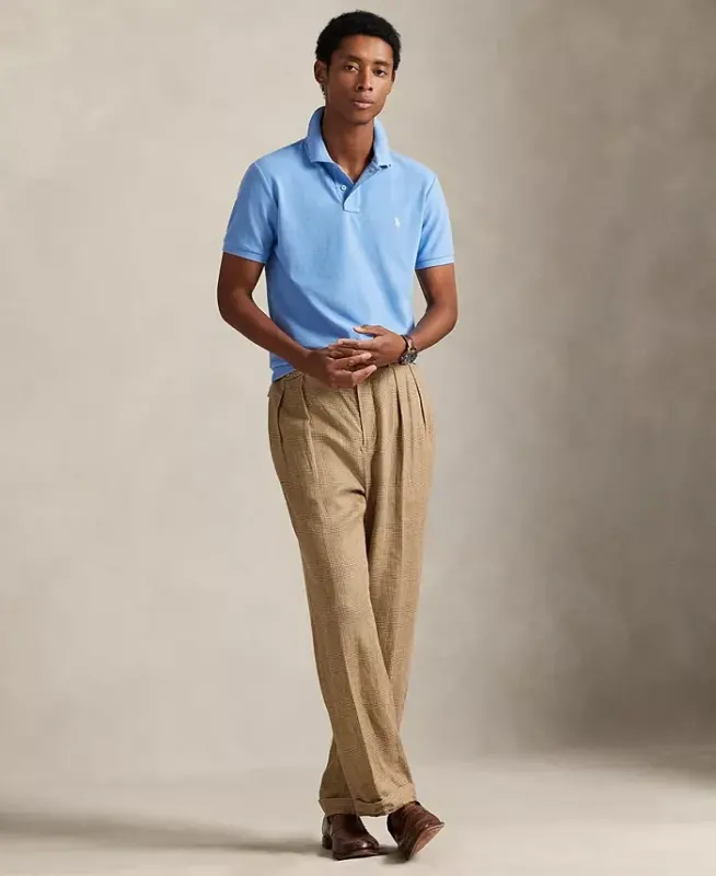 Men's Custom Slim-Fit Mesh Polo Shirt - Bristol Blue - 2