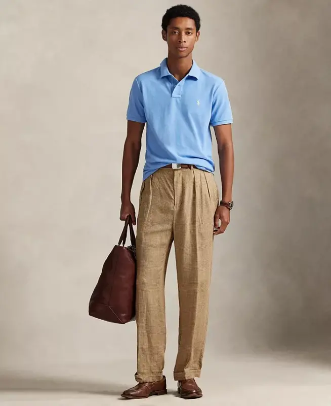 Men's Custom Slim-Fit Mesh Polo Shirt - Bristol Blue - 3