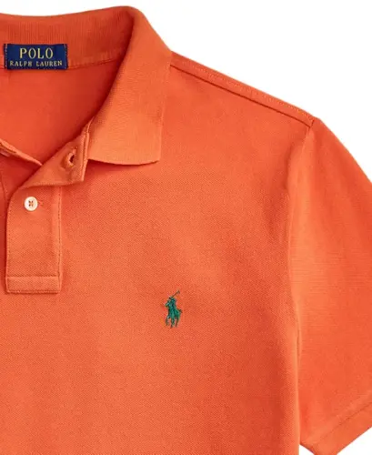 Men's Custom Slim-Fit Mesh Polo Shirt - COLLEGE ORANGE/C5200 - 2