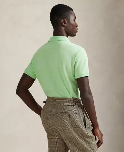 Men's Custom Slim-Fit Mesh Polo Shirt - Cruise Lime - 4