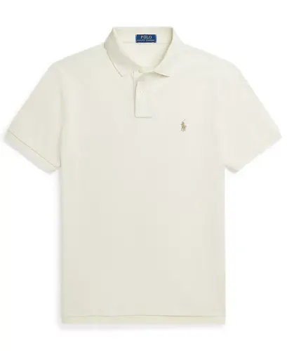 Men's Custom Slim-Fit Mesh Polo Shirt - ParcModazoneent Cream - 2
