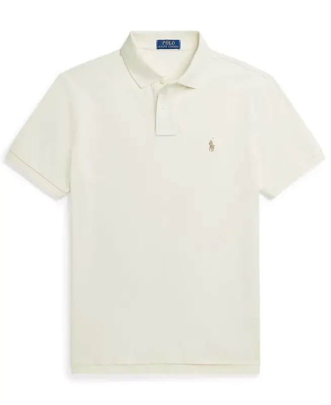 Men's Custom Slim-Fit Mesh Polo Shirt - ParcModazoneent Cream - 2