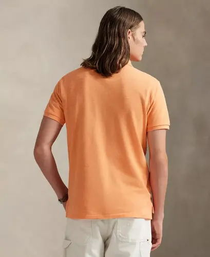 Men's Custom Slim-Fit Mesh Polo Shirt - Pompano Orange - 2