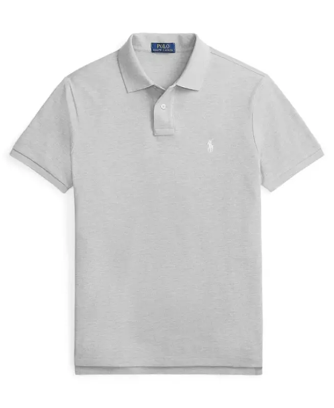 Men's Custom Slim-Fit Mesh Polo Shirt - Spring Heather - 4