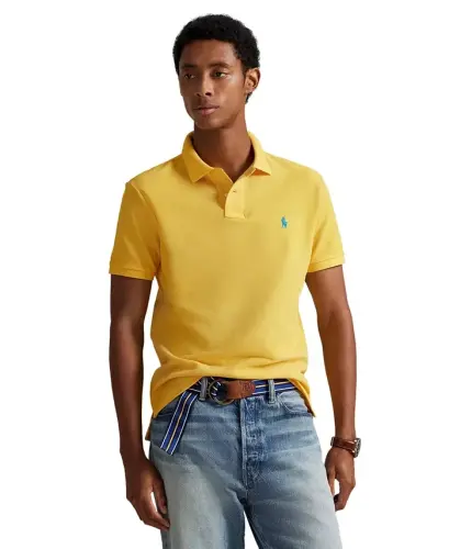 Men's Custom Slim-Fit Mesh Polo Shirt - Spring Heather - 10