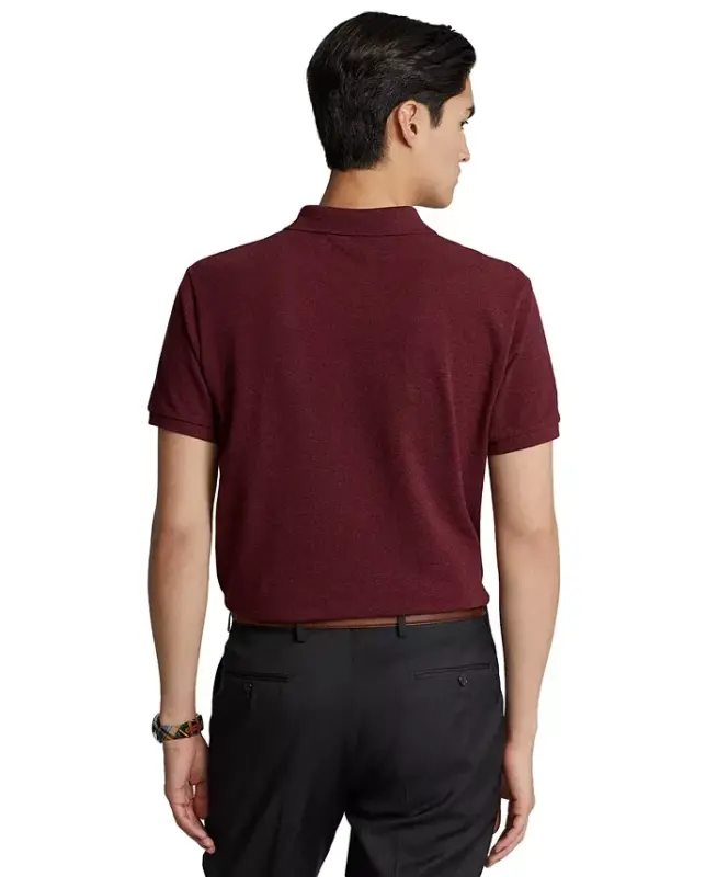 Men's Custom Slim-Fit Mesh Polo Shirt - Spring Wine Heather - 4