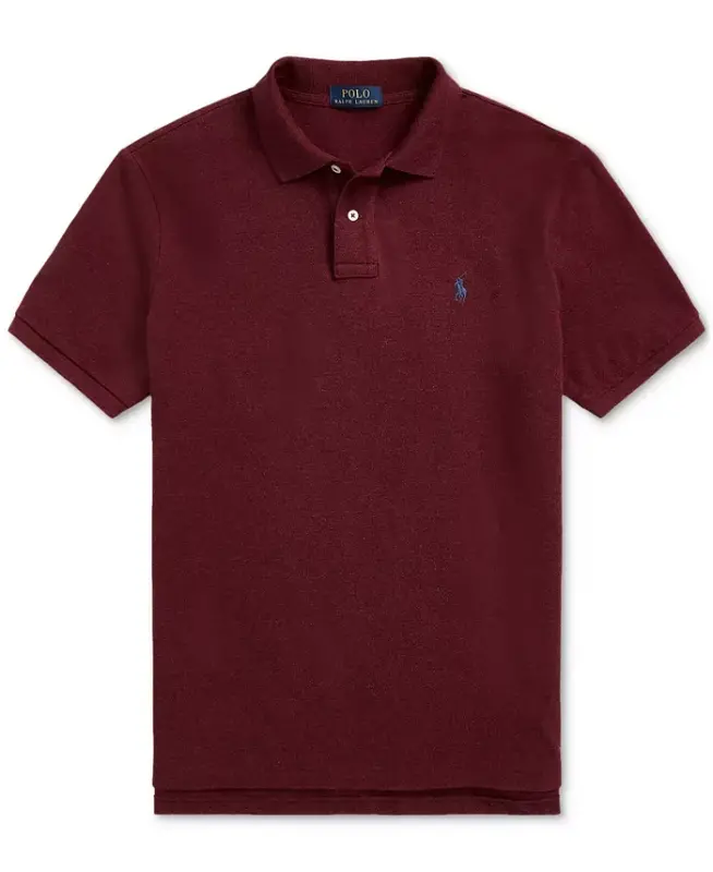 Men's Custom Slim-Fit Mesh Polo Shirt - Spring Wine Heather - 5