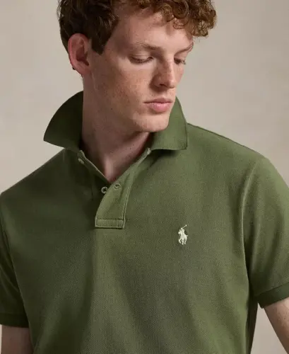 Men's Custom Slim-Fit Mesh Polo Shirt - Supply Olive - 6