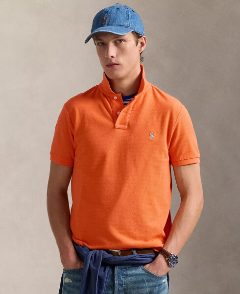 Men's Custom Slim Fit Mesh Polo Spring Melon - 1