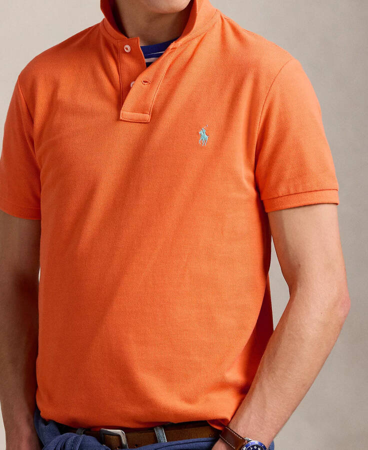 Men's Custom Slim Fit Mesh Polo Spring Melon - 3