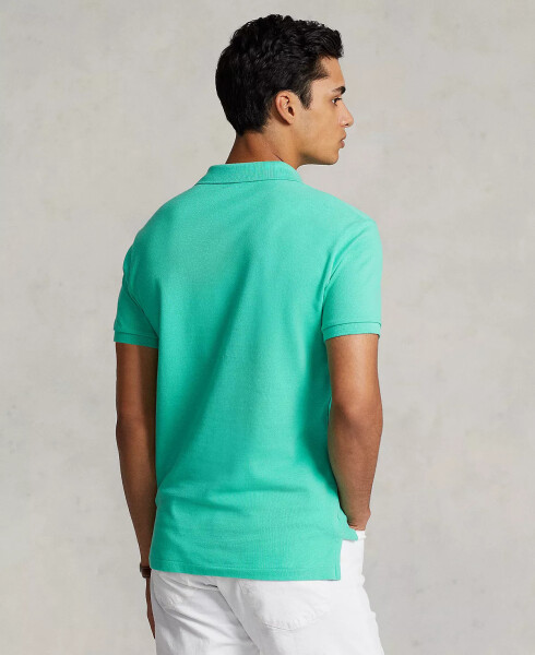 Men's Custom Slim Fit Mesh Polo Sunset Green - 4