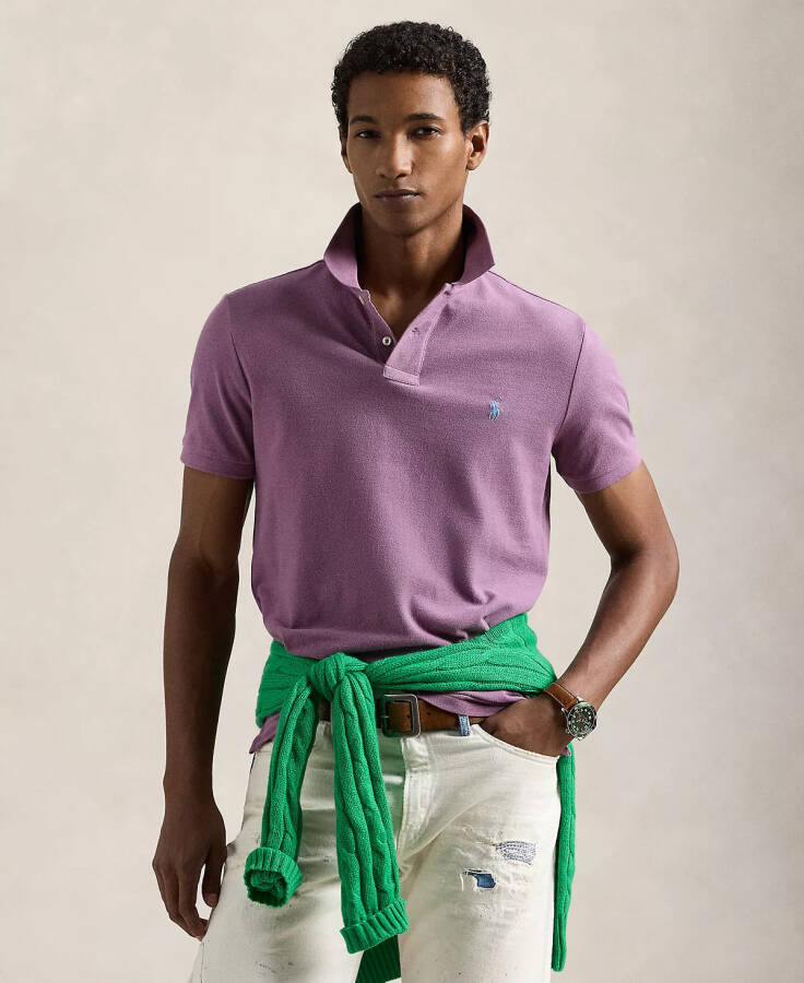 Men's Custom Slim Fit Mesh Polo Tea Rose/c7540 - 1