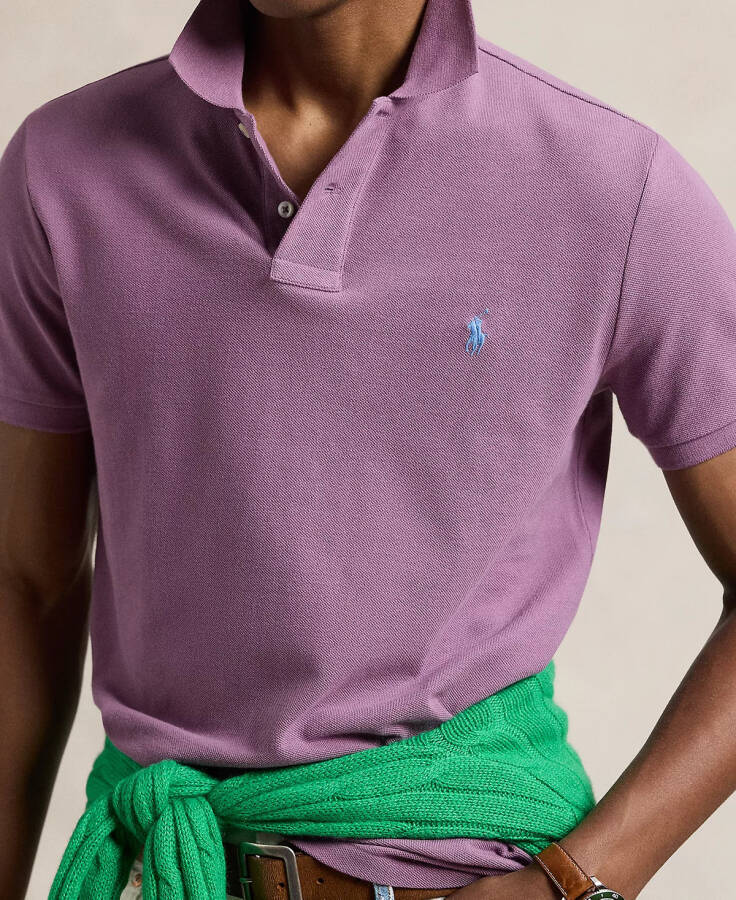 Men's Custom Slim Fit Mesh Polo Tea Rose/c7540 - 3