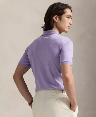Men's Custom Slim Fit Soft Cotton Polo Shirt-Amethyst Heather - 3