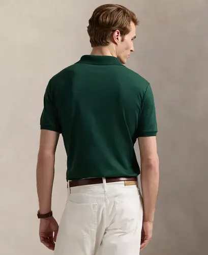 Men's Custom Slim Fit Soft Cotton Polo Shirt - Green - 4