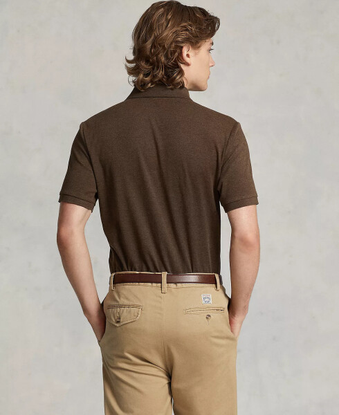 Men's Custom Slim Fit Soft Cotton Polo Shirt Nutmeg Brown Heather - 2