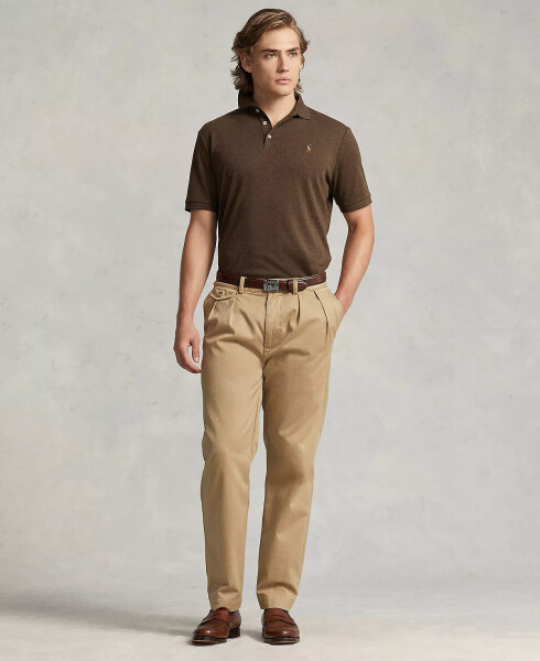 Men's Custom Slim Fit Soft Cotton Polo Shirt Nutmeg Brown Heather - 4