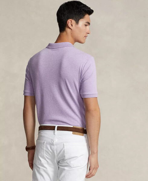Men's Custom Slim Fit Soft Cotton Polo Shirt Pastel Purple Heather - 2