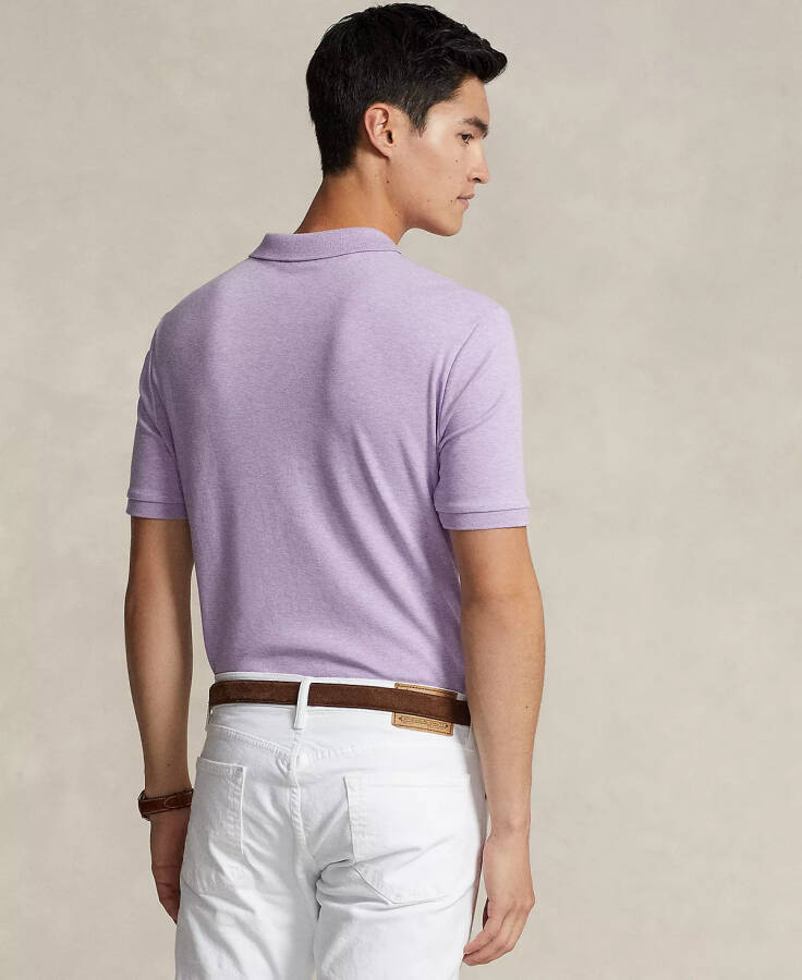 Men's Custom Slim Fit Soft Cotton Polo Shirt Pastel Purple Heather - 2
