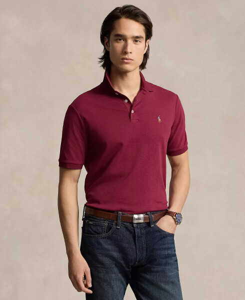 Men's Custom Slim Fit Soft Cotton Polo Shirt Red - 1