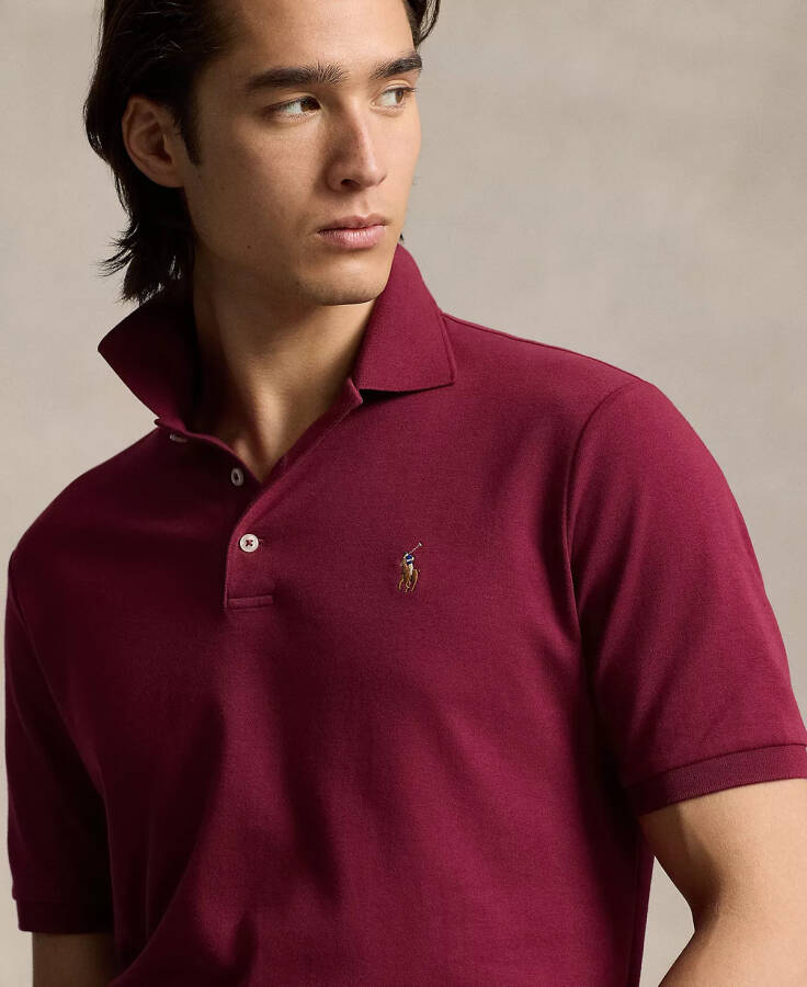 Men's Custom Slim Fit Soft Cotton Polo Shirt Red - 3