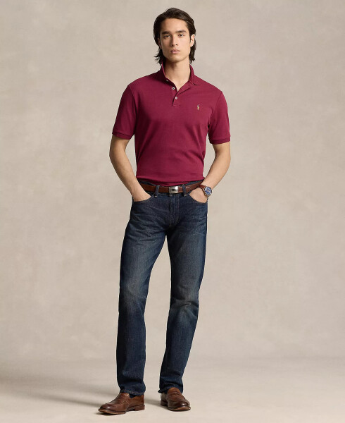 Men's Custom Slim Fit Soft Cotton Polo Shirt Red - 4