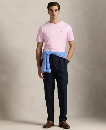 Men's Custom Slim Fit Soft Cotton T-Shirt-Carmel Pink - 4