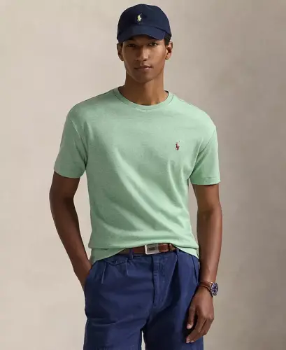Men's Custom Slim Fit Soft Cotton T-Shirt-Celadon Heather 