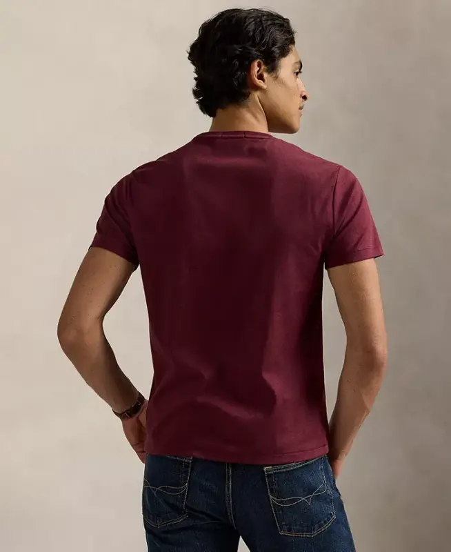 Men's Custom Slim-Fit Soft Cotton T-Shirt - Spring Wine Heather - 2