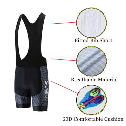 Men's Cycling Jersey Set Shirt & 20D GEL Bib Shorts Summer Mountain Bike Suit Road Bicycle Team Racing Uniform Clothes - 3