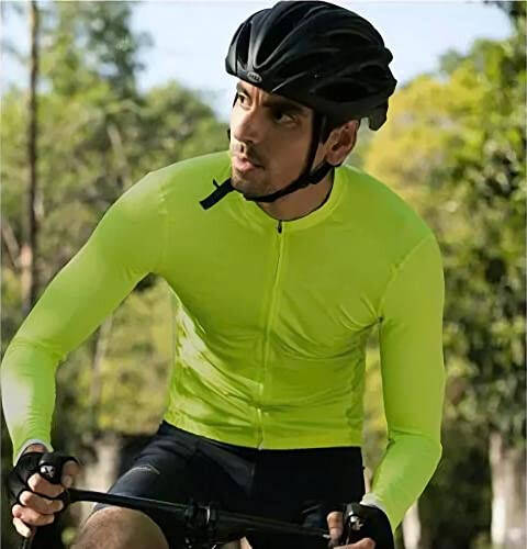 Men's Cycling Jerseys Long Sleeve Bike Biking Shirts Full Zip with Pockets Road Bicycle Clothing - 5