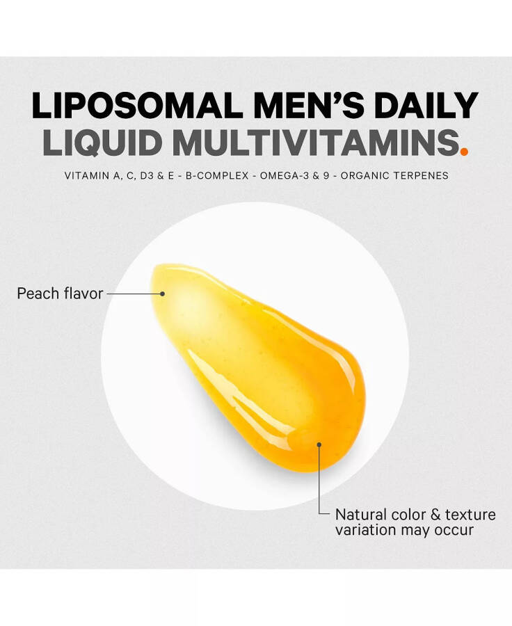 Men's Daily Liposomal Liquid Vitamins Supplement, Daily Multivitamin, Sugar-Free, 30 Pouches - White - 30 Pouches White - 7