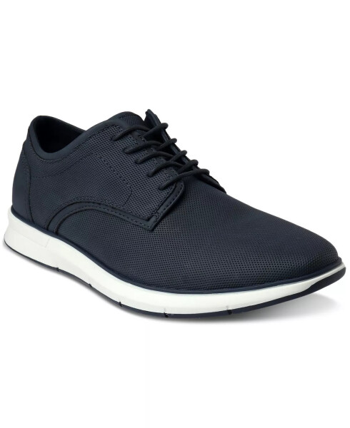 Men's Dalton Textured Faux-Leather Lace-Up Sneakers, Created for Modazone Blue - 1