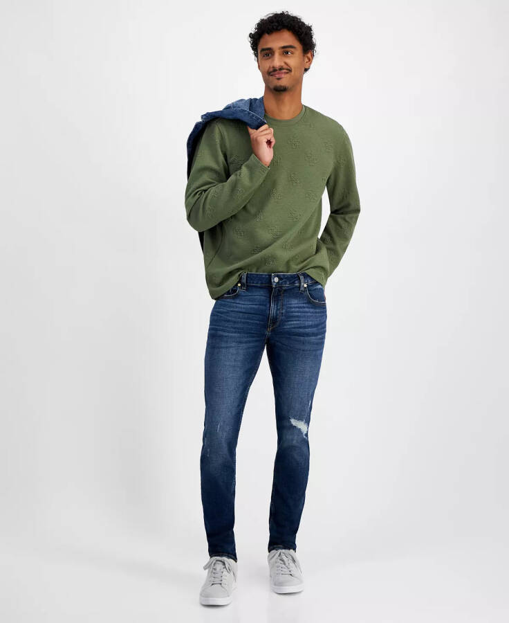 Men's Destroyed Slim Tapered Fit Jeans Calabasas Wash - 3