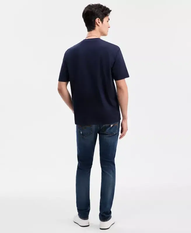 Men's Destroyed Slim Tapered Fit Jeans-Calabasas Wash - 3